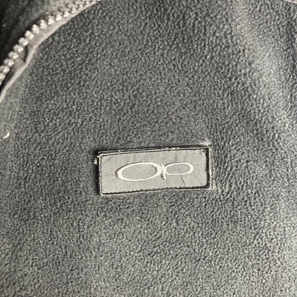 Vintage OP Ocean Pacific Mens Medium Vest Polar fleece Full zip Black Patch Logo - Picture 7 of 14